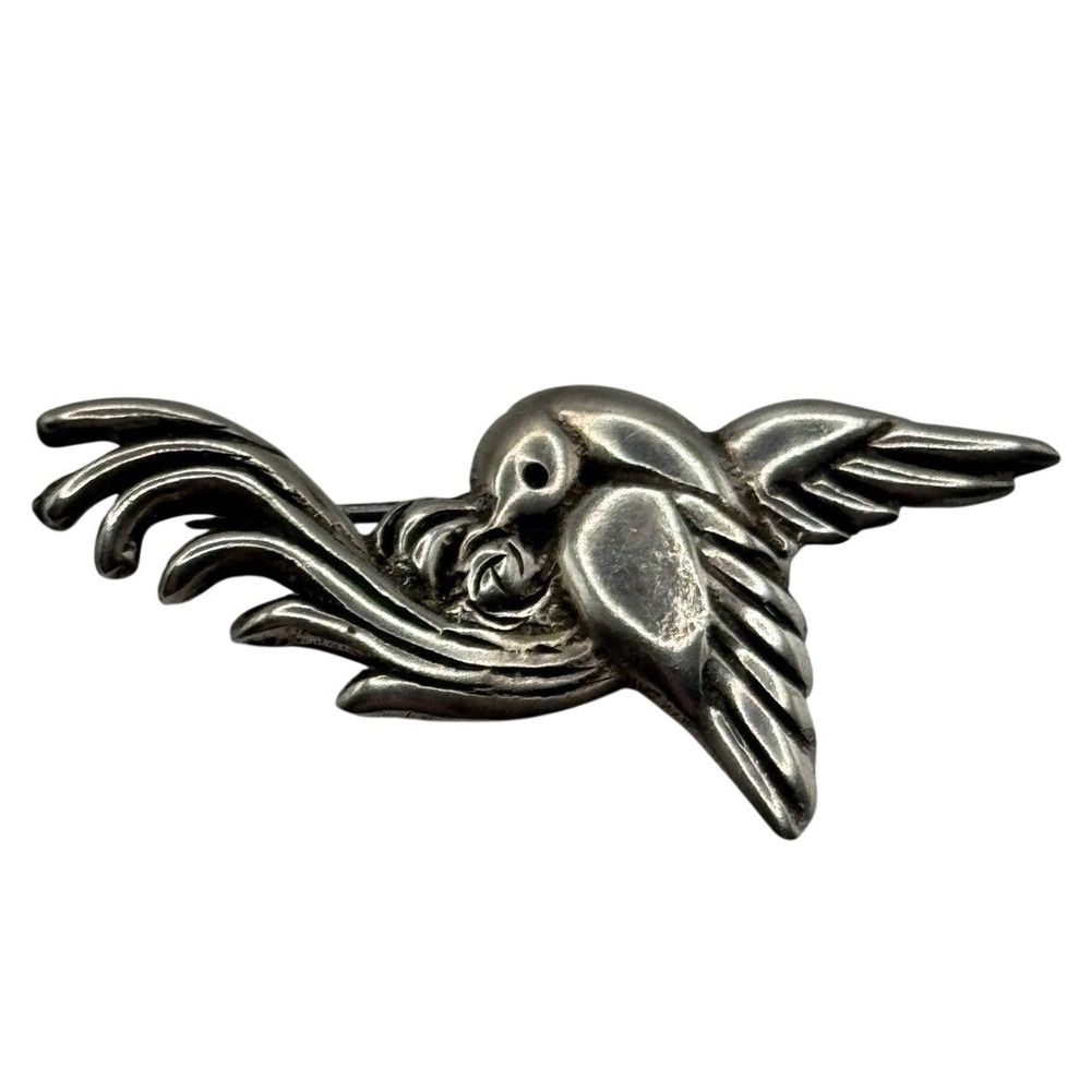 Vintage Mexico Silver Bird Brooch Pin